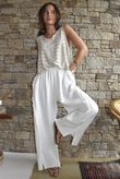 Rustic Nature Bubble Cotton Split Kick Pant White